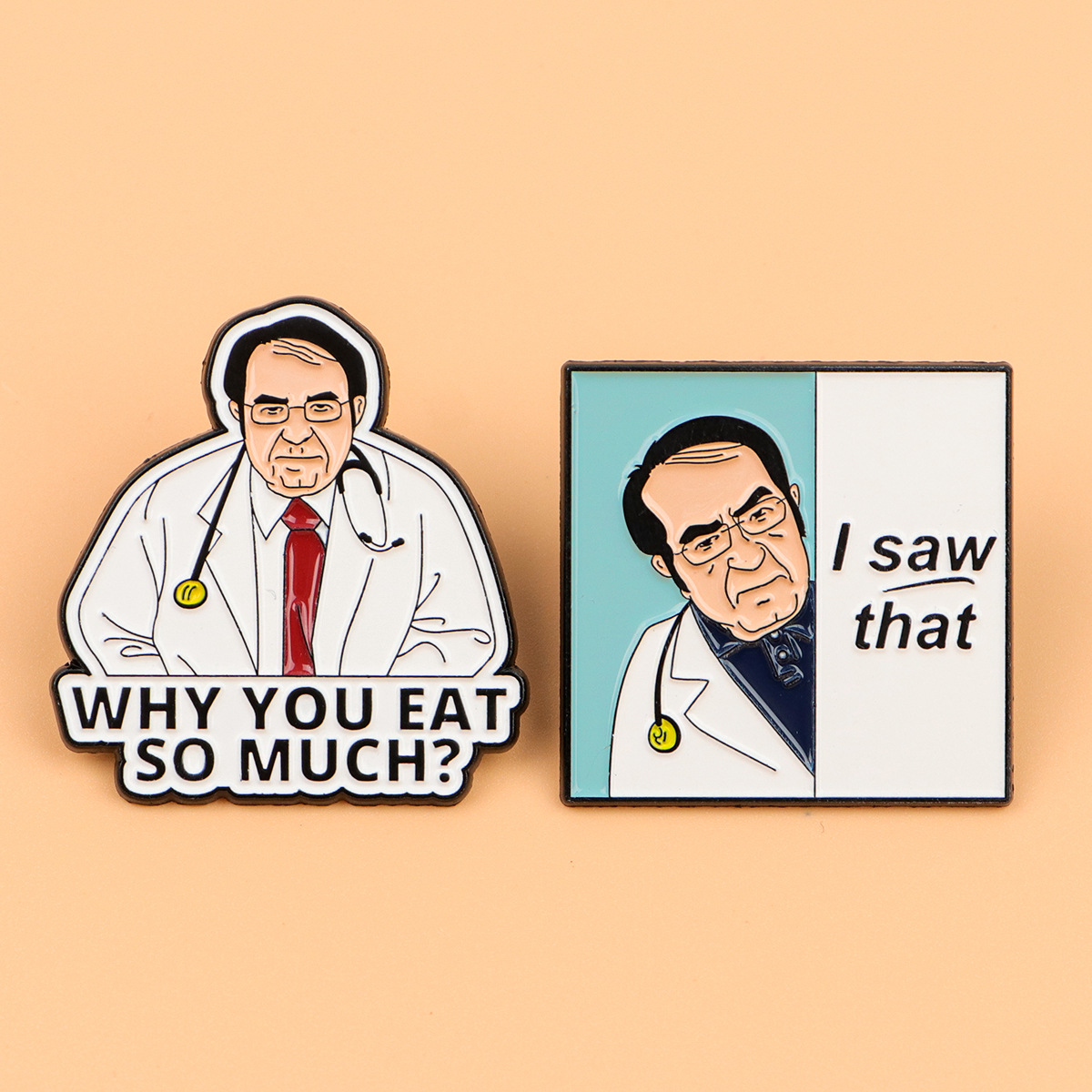 شارة طبية على شكل شخصية طبيب،  - مراجعة Pin Button Badge وسعره